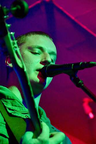 electrical device man singing on the stage human